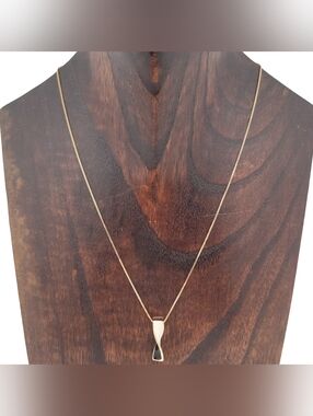 14k Gold Italian Black White Enamel Twist Bar Pendant Box Link Chain Necklace
